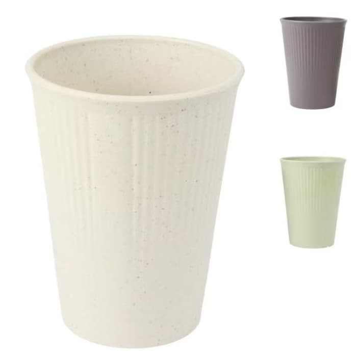 Kit 3 Copos Plásticos 320 ml — Canelado — Resistentes — Cozinha