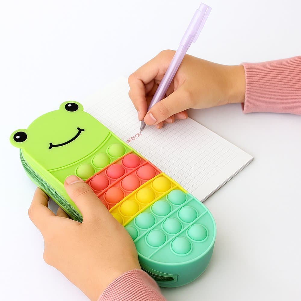 Estojo Escolar Pop It Animal Divertido Infantil Sensorial Antiestresse Borracha Porta Lápis Penal
