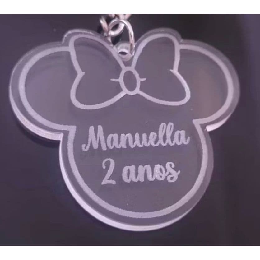Tag Personalizada  – Acrílico transparente sem argolas mickey e minnei