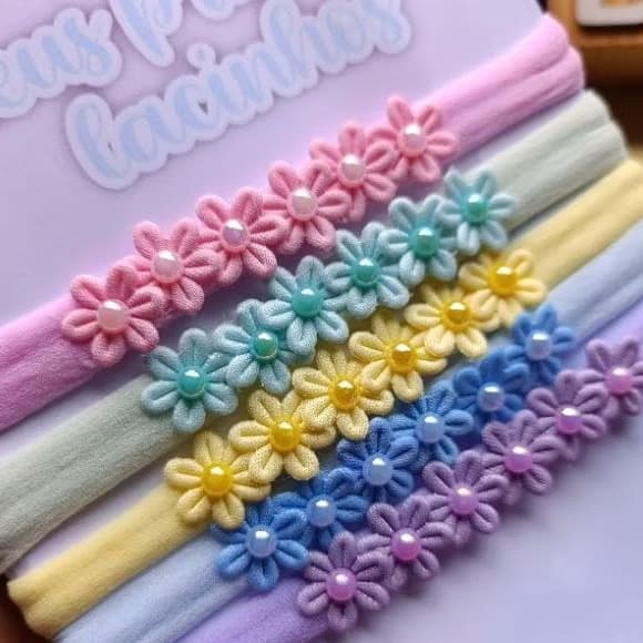kit 5 faixinhas para bebê recém nascido/faixa de bebê/faixinha baby/saída de maternidade/ensaio newborn/faixa com flores