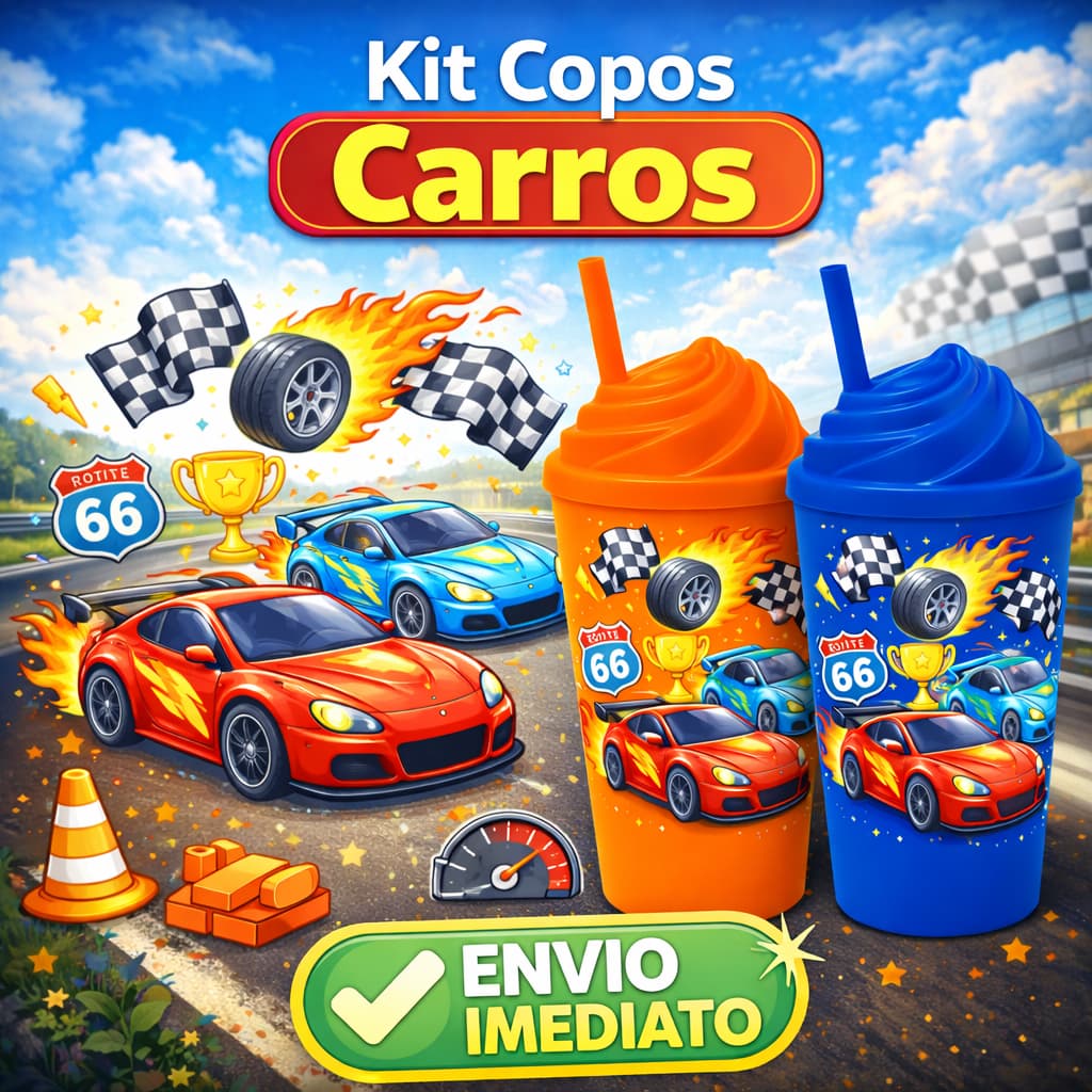 Kit 10/20/30/40/50 Copos Carros para Festa Infantil Estilo wheels Lembrancinhas Carrinhos Hot