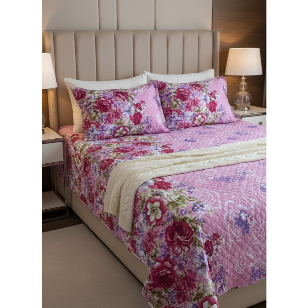 Kit Colcha Cobertor Cobre Leito Queen Matelado 3 Peças Velare