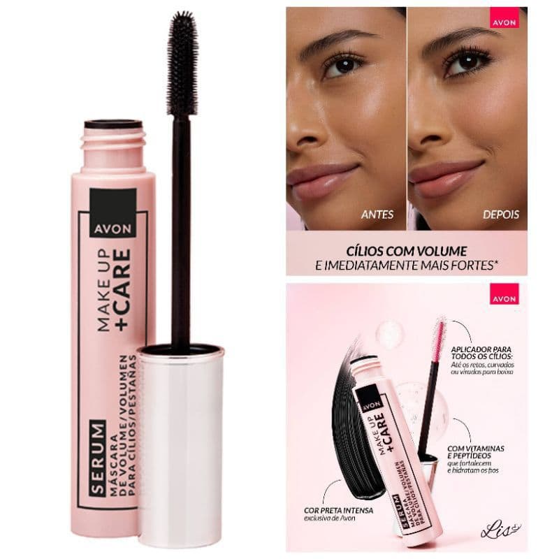 Máscara para Cílios De Volume Tratamake Avon Makeup+Care Rímel