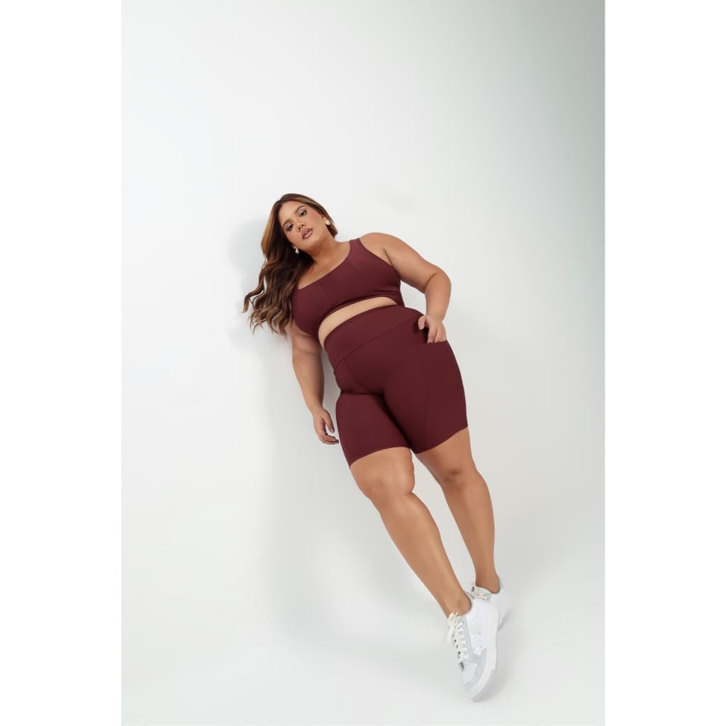 Conjunto Fitness Feminino Top e Short Sports Treino Perfeito Tecido Premium Slim E Plus Size