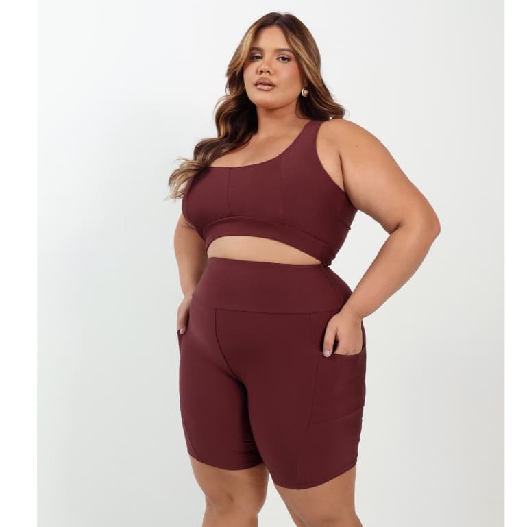 Conjunto Para Academia Sem Transparencia Do M ao G1 Top + Short com Bolso, Conforto e Sustentação