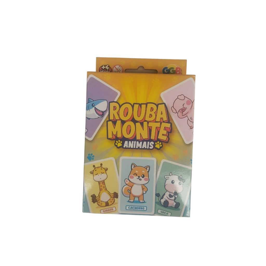 Jogo de Cartas Rouba Monte Animais - Diversão e Desenvolvimento Cognitivo para Crianças