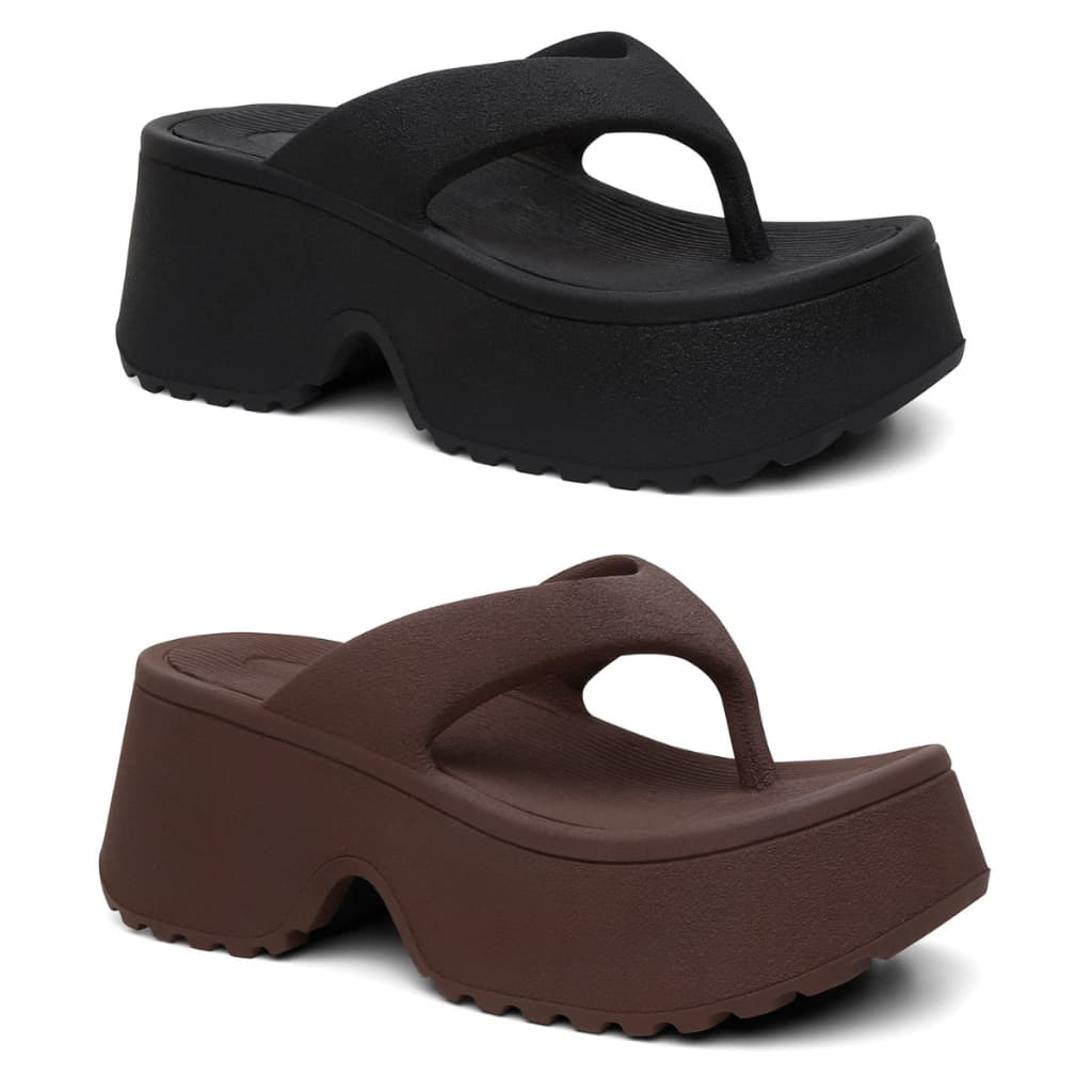 Kit 2 Chinelo Tamanco Feminino Plataforma Sandália Nuvem Sola Alta Promoção