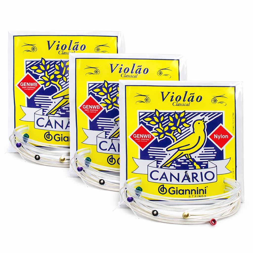 KIT 3 ENCORDOAMENTOS GIANNINI CANARIO GENWB VIOLAO NYLON C/BOLINHA