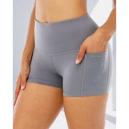 Short Fitness Feminino Cintura Alta com Bolso
