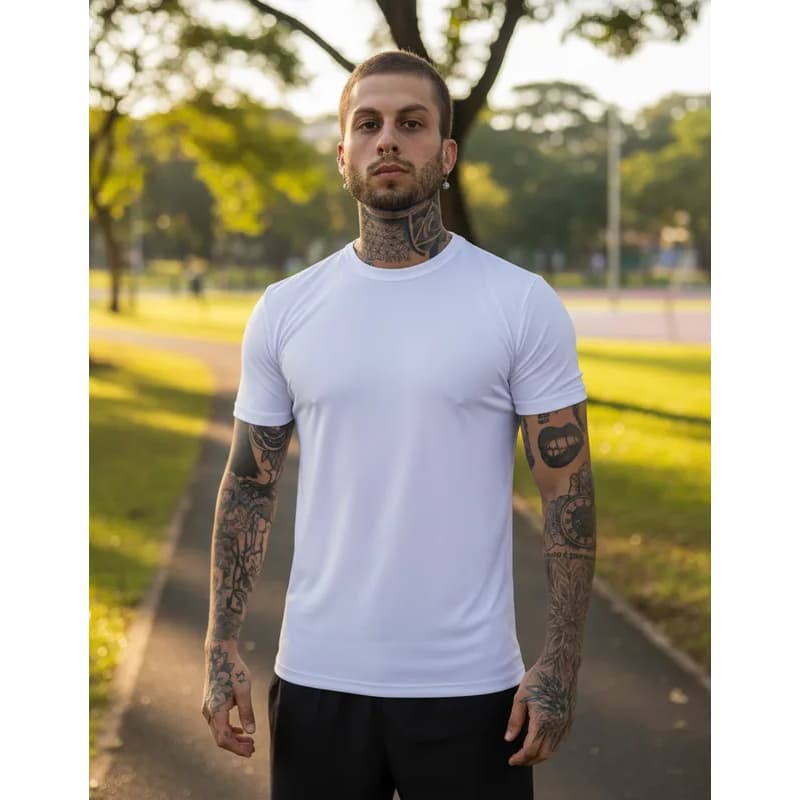 Camiseta Dry Fit 100% Poliamida Malha Fria Corrida Academia Cross Fit Masculina
