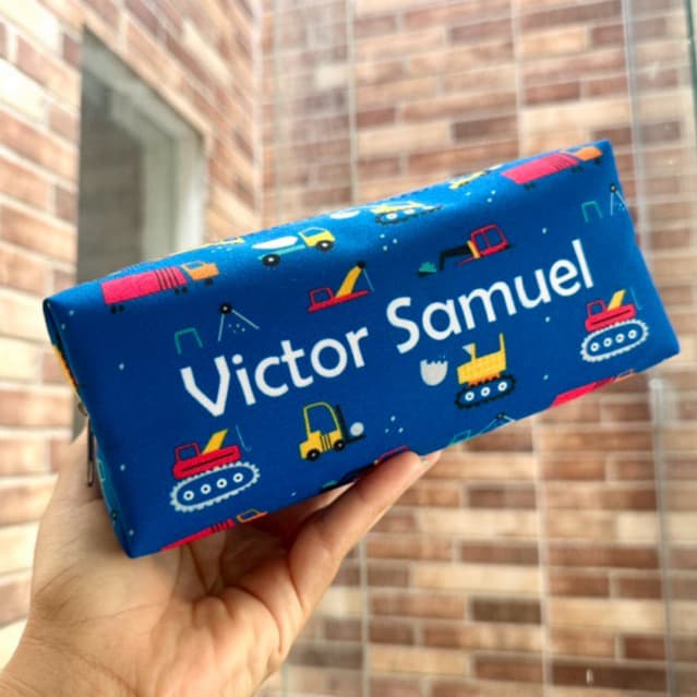 Estojo escolar box personalizado com nome nome, volta as aulas, menino, carrinho, astronauta, dino