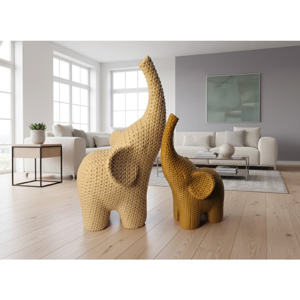 Decoração casa elefante textura crochê decorativo moderno minimalista personalizado BGG0049