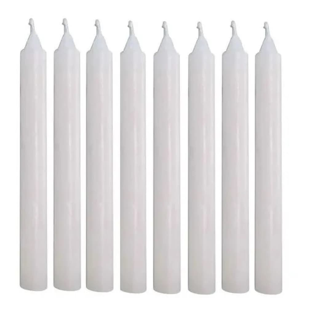 20 Velas Palito 23cmX1,5cm Brancas Grandes 100% Parafina