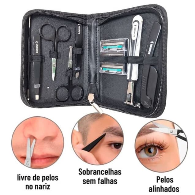Kit Design de Sobrancelha Completo Profissional 10 Peças