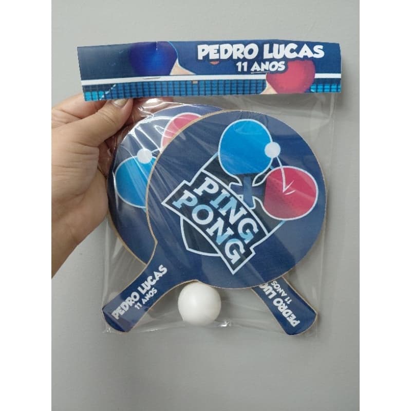 7 KIT Raquetes de ping pong Lembrancinha personalizada Festa Infatil