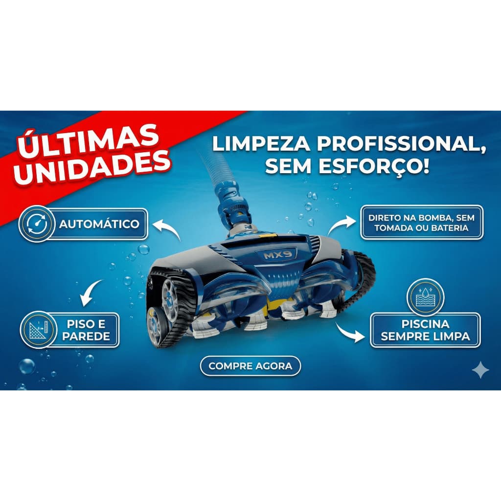 Robô Aspirador Piscina MX9 Elite Zodiac Automatico Limpa Fundo Paredes Não precisa bateria