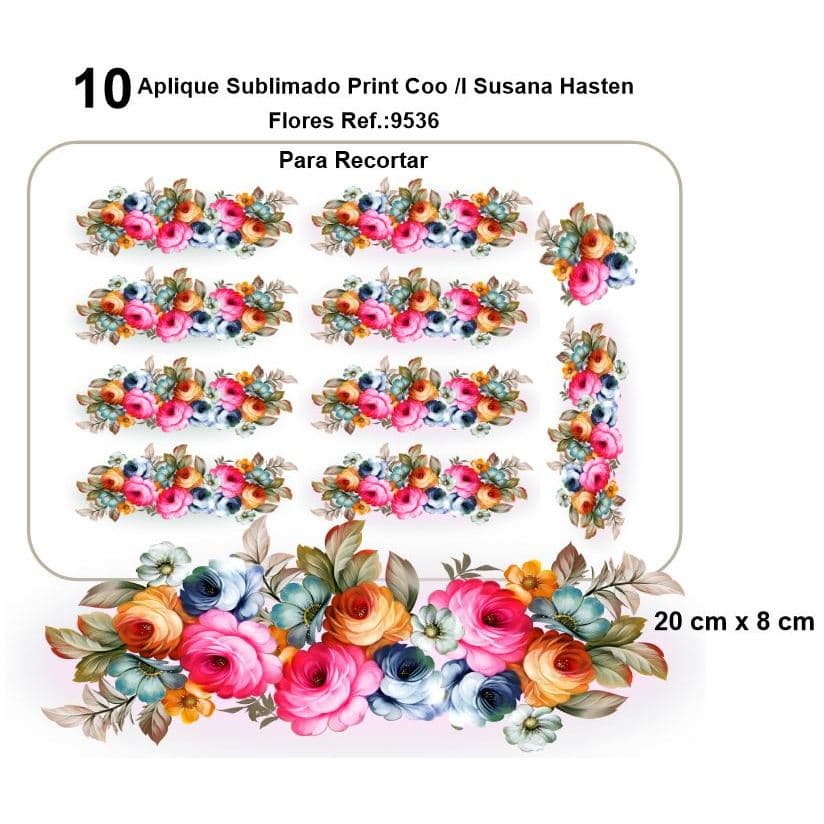 Flores Aplique Termocolante Sublimado Para Toalhas e Roupas