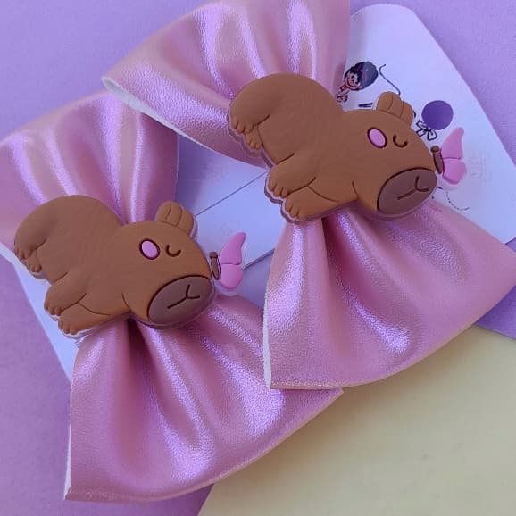 Par de laço Capivara Infantil Par de laços capivara laço de cabelo acessorio de cabelo infantil