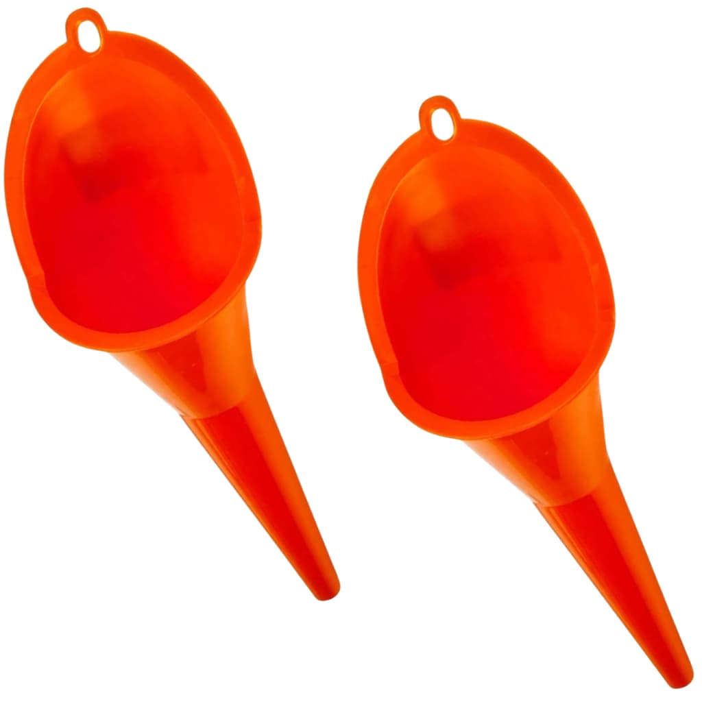 Kit 2 Funil Longo Laranja Produto para Trocar Óleo Fluídos Combustível Cabo Longo Bestfer 28 cm Automoveis Carros