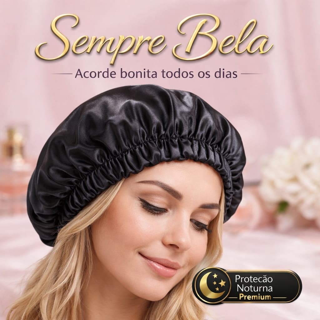 Kit 50 Touca de Cetim Simples Proteção e Hidratação Capilar