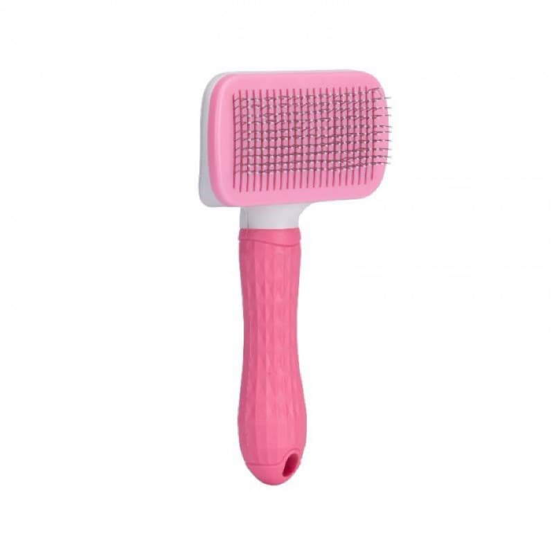 Rasqueadeira Pet Confort Auto Limpante | Remove Até 99% dos Pelos soltos cães e gatos | Cabo Emborrachado Antiderrapante