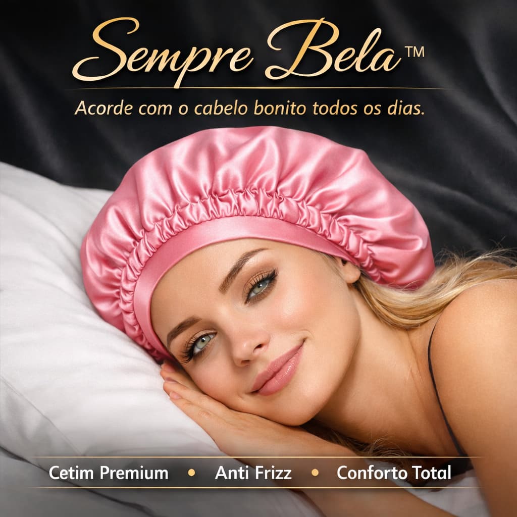 Touca de Cetim Anti Frizz Confortável Para Dormir