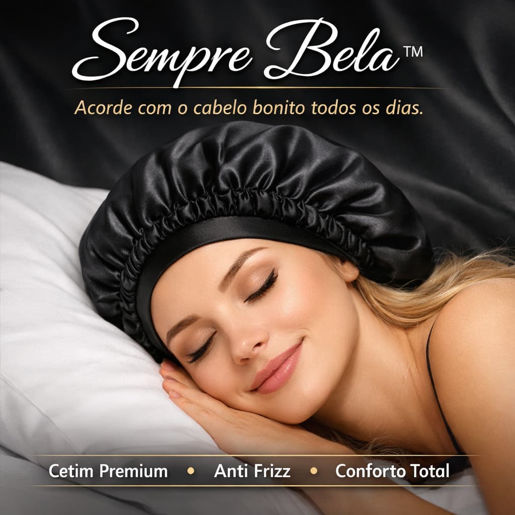 Touca de Cetim Para Dormir Anti Frizz e Quebra Proteção Noturna Cabelo