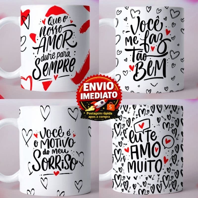 Caneca de Amor Personalizada | Frases Românticas para Namorado ou Namorada | Presente Especial