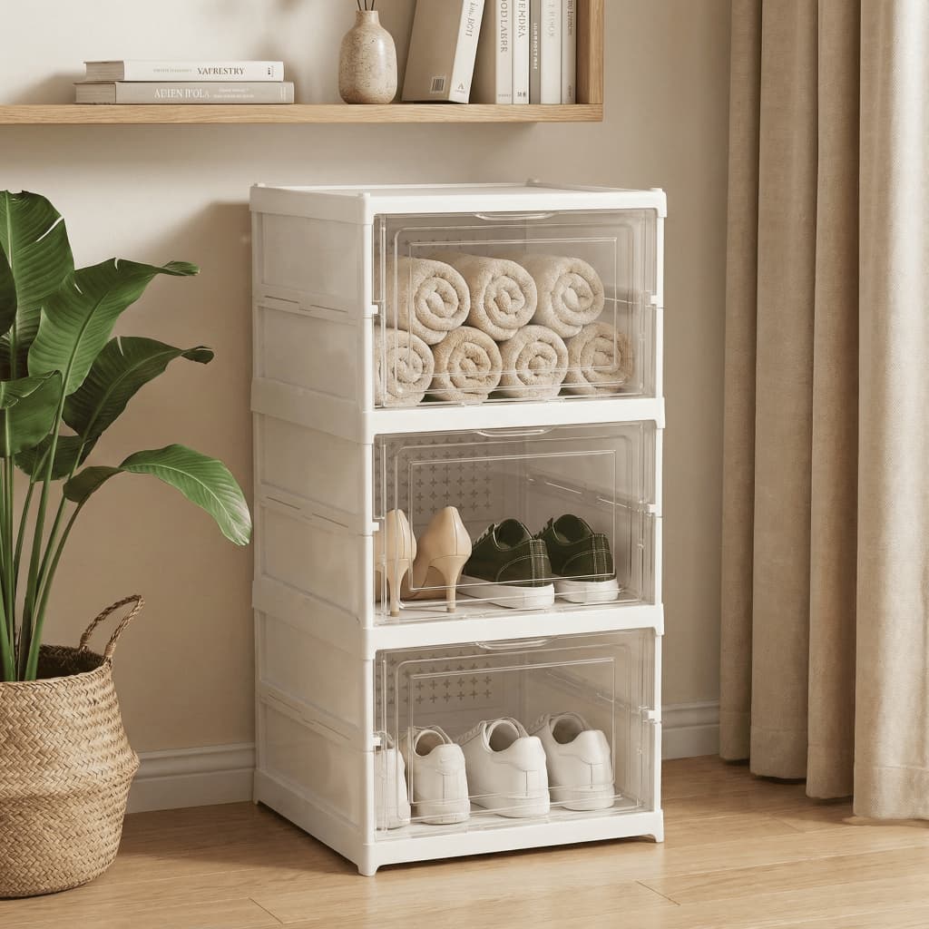 Armário Dobrável Multiuso Branco – Organizador Prático e Compacto