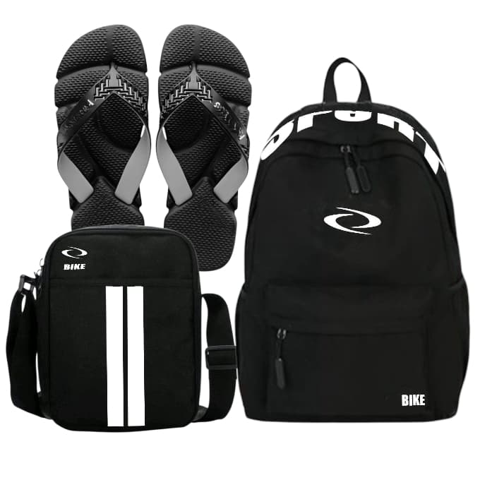 Kit Mochila Universitária Várias Cores Reforçada Ampla Ajustável Bag Chinelo Lançamento Promocional