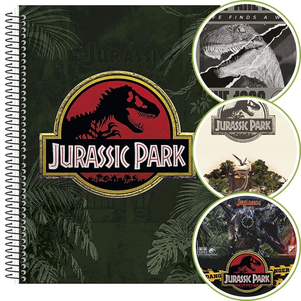 Caderno Universitário Grande Jurassic Park 10 Matérias 160 Folhas