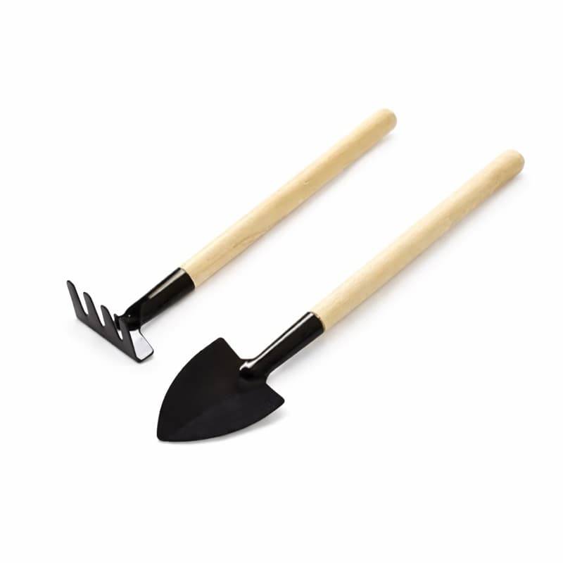 Kit para Jardinagem 2 Peças Mini com Pá e Ancinho para Jardim e Horta