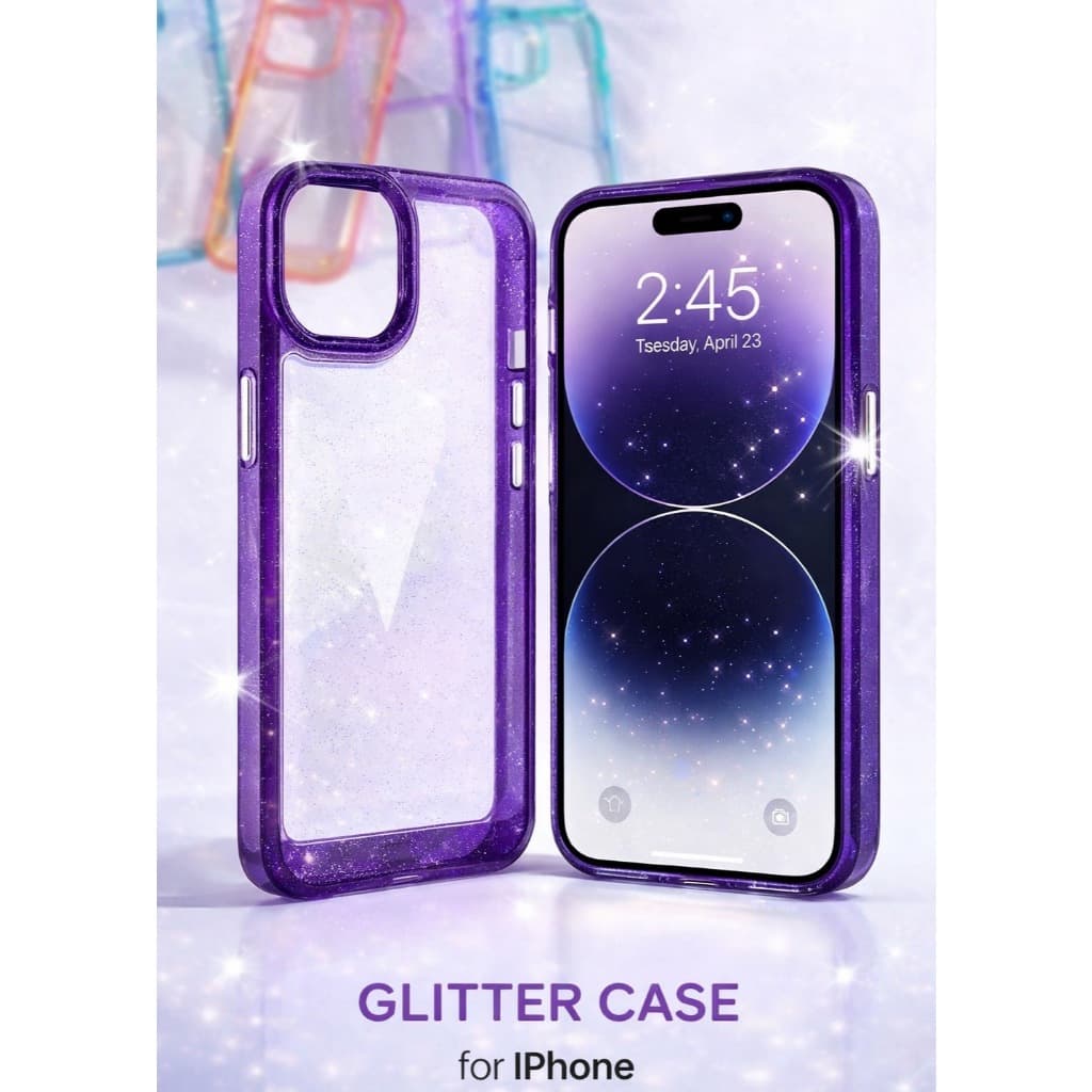 Capa Glitter Brilho Antiqueda Nao Amarela para iPhone7Plus XR 1111Pm 12 12pm 13 13Pro13Pm 1414Pro14pm