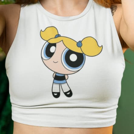 CROPPED FEMININO KIT 2 PEÇAS MENINAS SUPER PODEROSAS FLORZINHA E LINDINHA CROPPED DA GRINGA