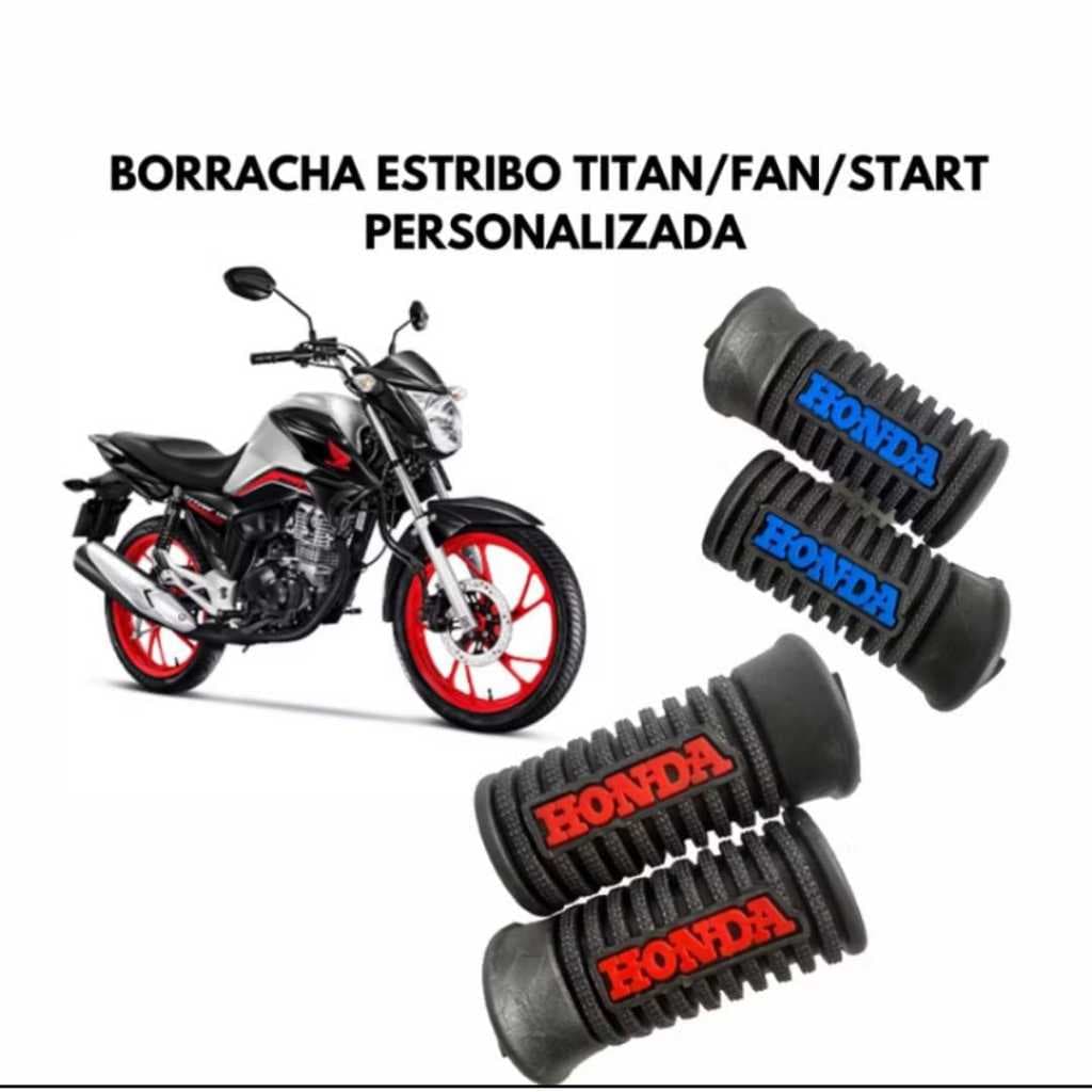 Par Borracha Estribo Pedaleira Cg 125 Fan 125 Titan 125 e 150 Personalizada honda