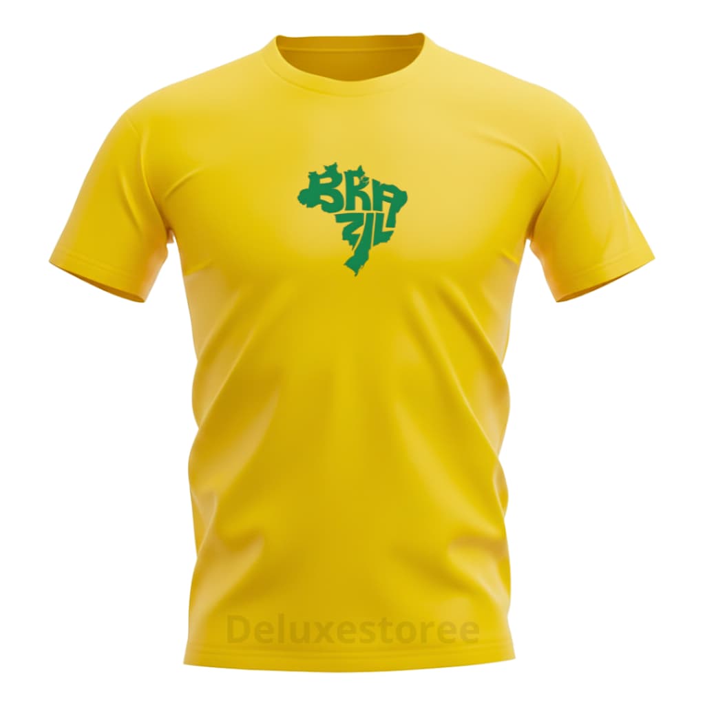 Camiseta Masculina Academia Estampada Brasil Caminhada Corrida Treino Respirável