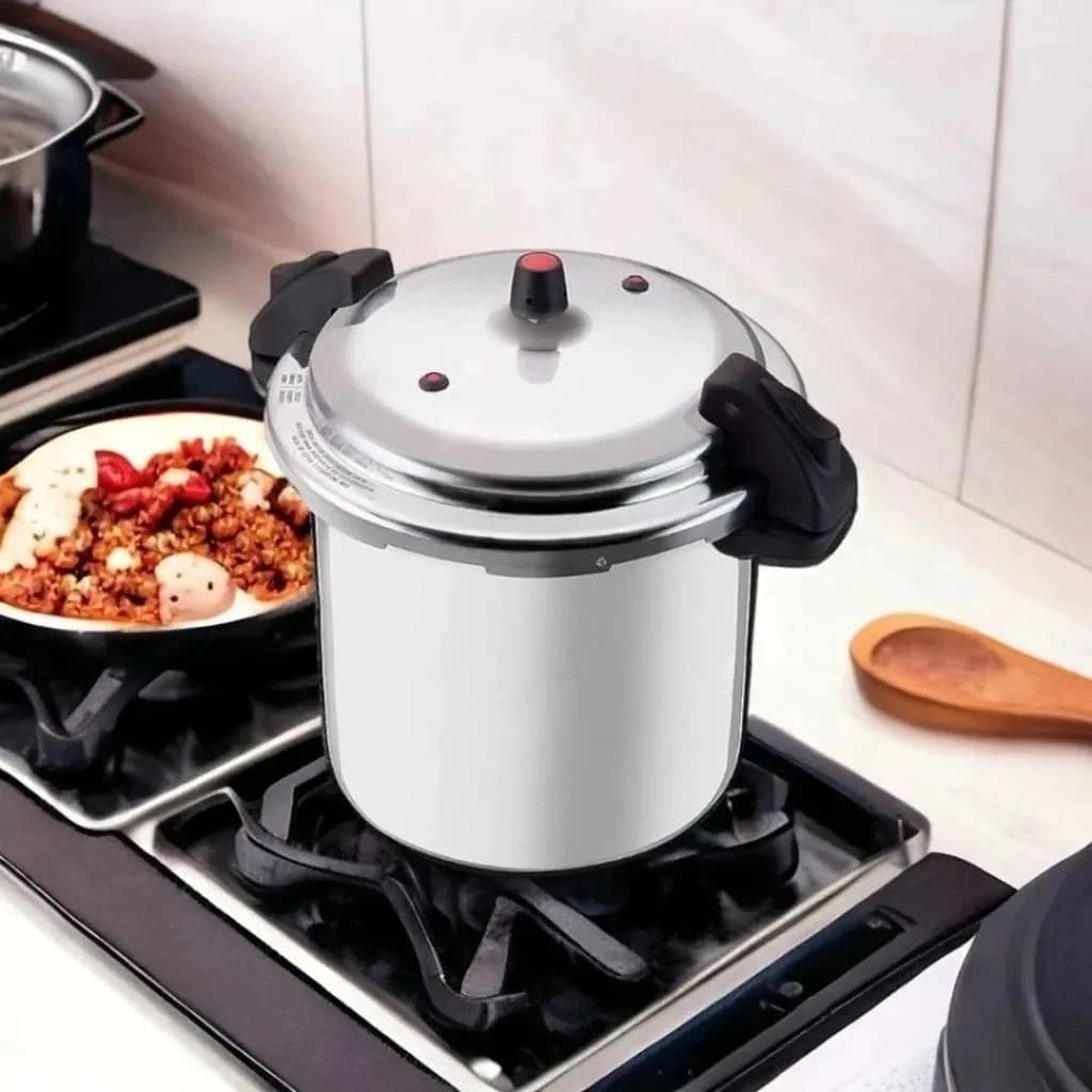 Panela de Pressão 24 Litros Alumínio  Fechamento Externo + 2 Válvulas de Segurança Grande Industrial Feijão Feijoada