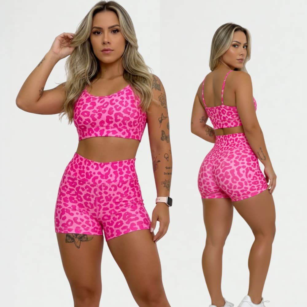 Conjunto Fitness Short e Top Kit Verão Moda Academia 2026