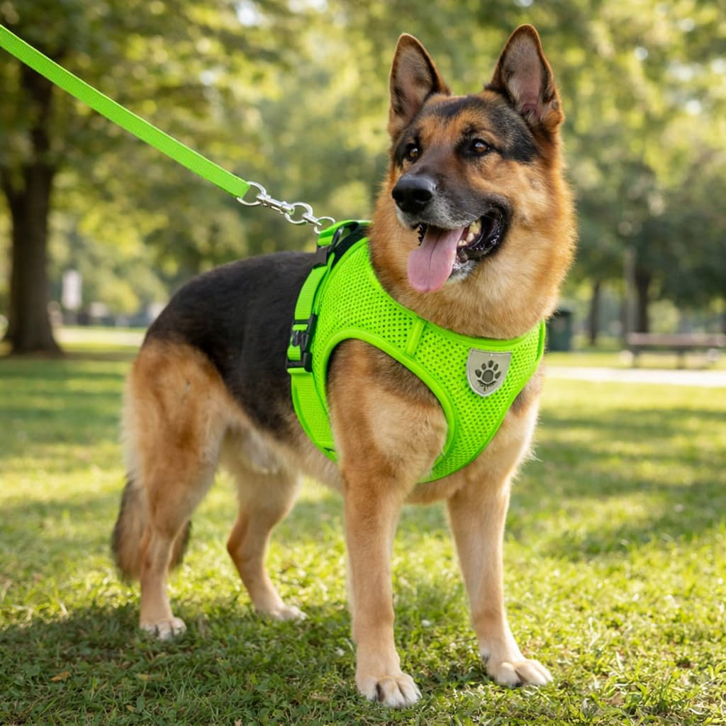Coleira Peitoral para Pet – Confortável e Ajustável para Cães e Gatos passeio- verde