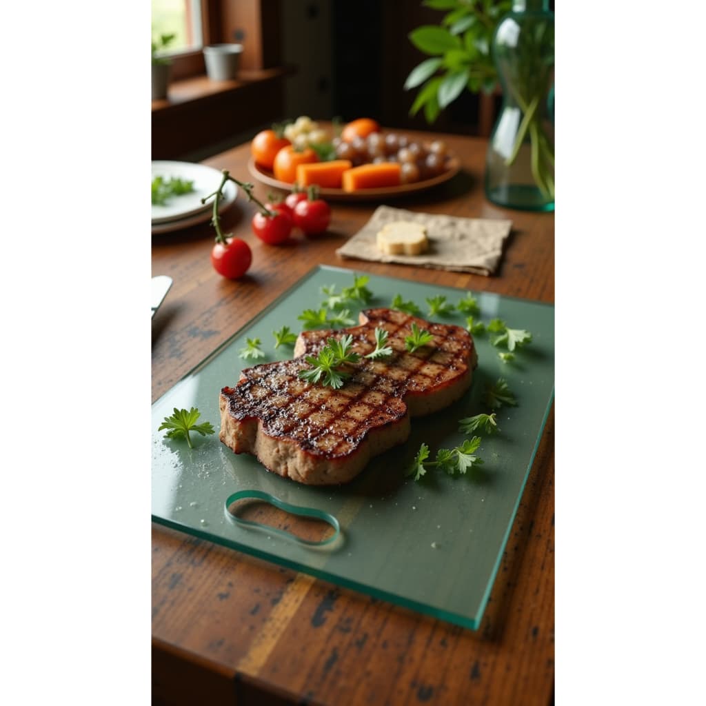 Tabua de Vidro para Carnes - Resistente a quedas 10mm