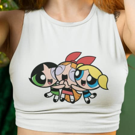 CROPPED FEMININO KIT 2 PEÇAS FLORZINHA E SUPER PODEROSAS JUNTAS CROPPED DA GRINGA