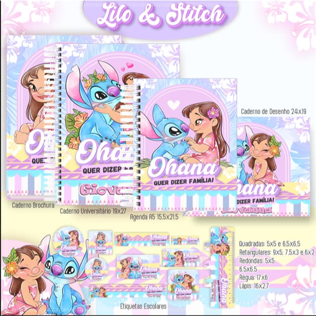 Cadernos personalizados Stitch -  Caligrafia, Caderno desenho, Caderno universitário,  Caderno Stitch e Lilo e Stitch -