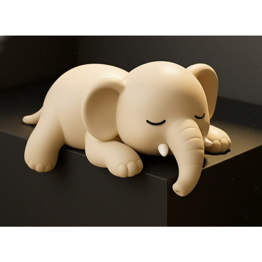 Decoração casa escultura elefante dormindo estátua estatueta elefantinho filhote BGG0058