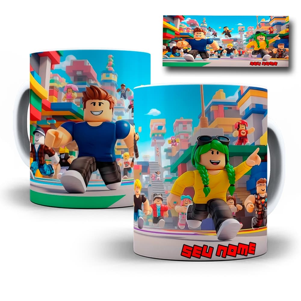 Caneca Xicara Roblox Porcelana Personalizada Com Nome