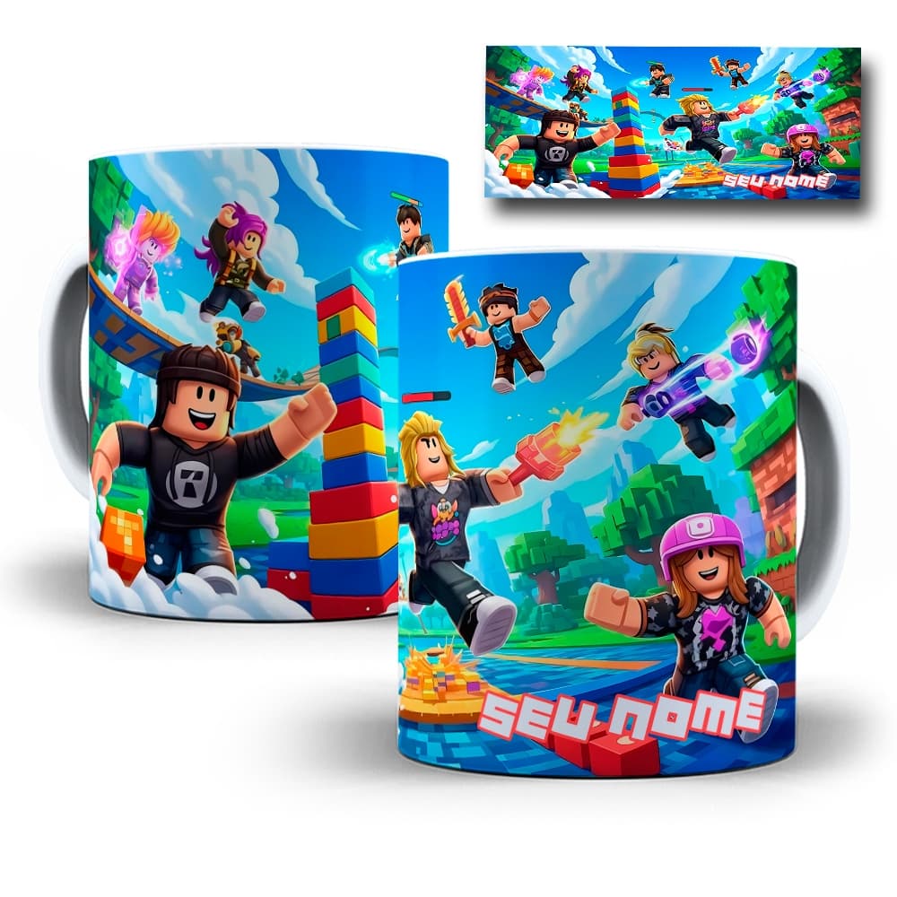 Canecas Roblox Porcelana Personalizada Com Nome