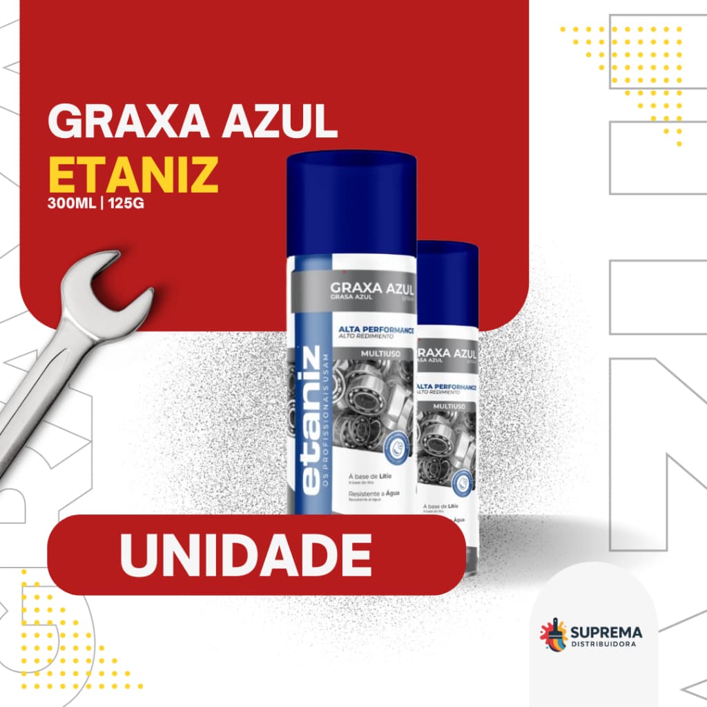 Graxa Azul de Lítio Spray 300ml – Lubrificação e Proteção Automotiva Etaniz