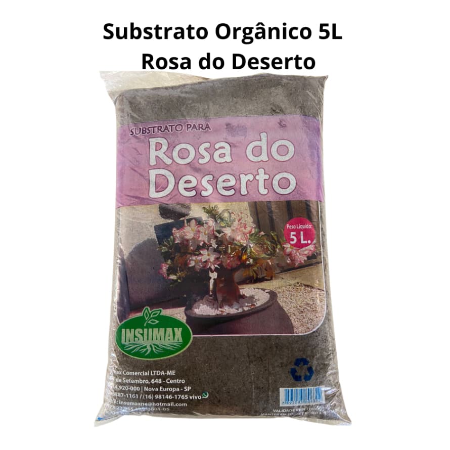 Substrato Orgânico para Rosa do Deserto Insumax – 5L | Rico em Nutrientes, Floração Abundante