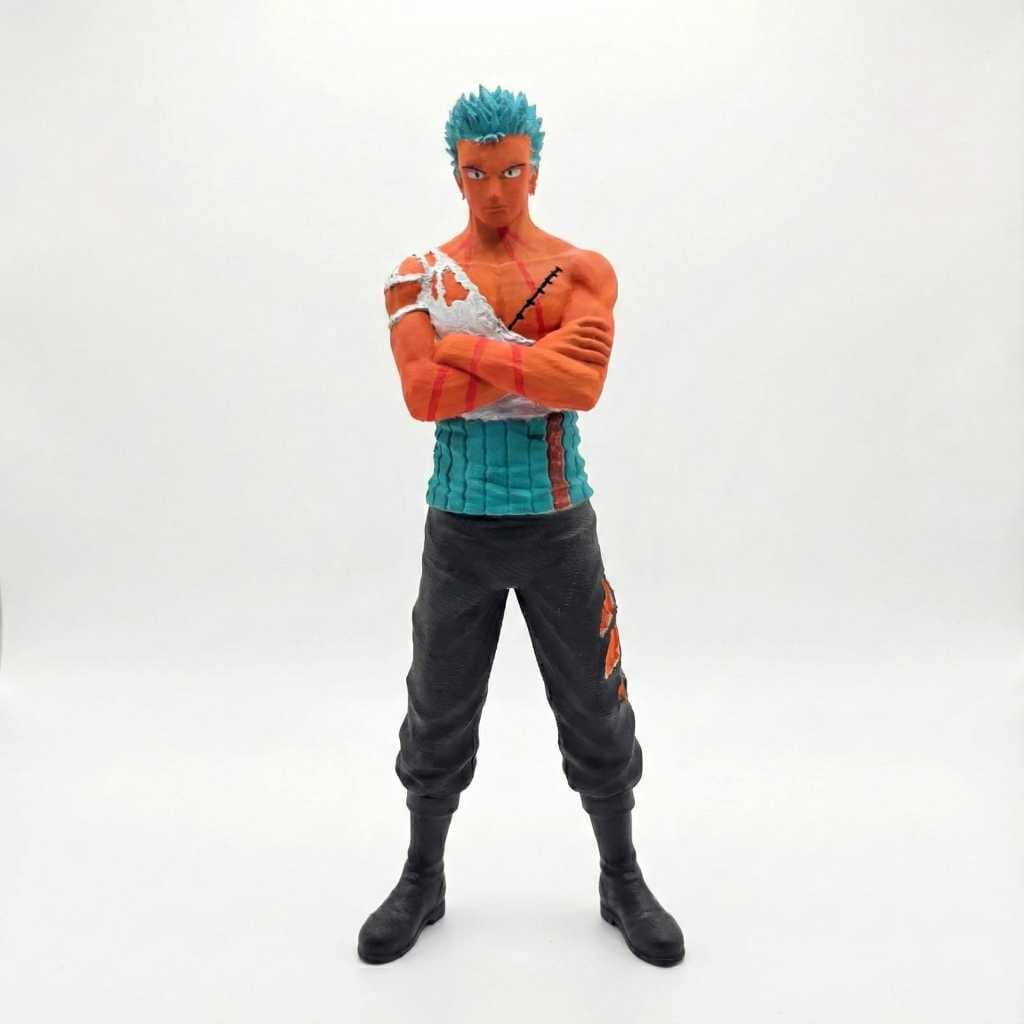Action Figure Zoro One Piece 30cm Grande - Pintado à Mão | Decoração Geek Premium