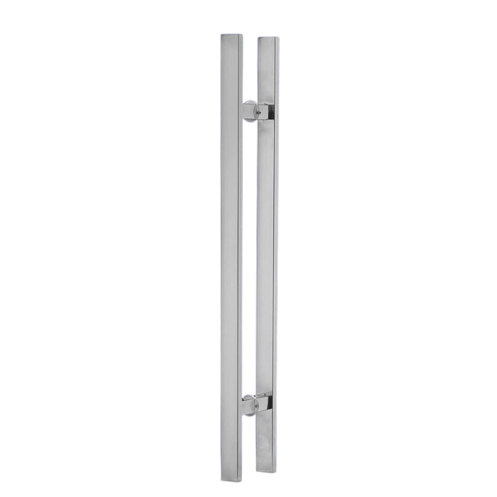 Puxador Duplo Barra Chata Reto Aluminio Maciço 80cm