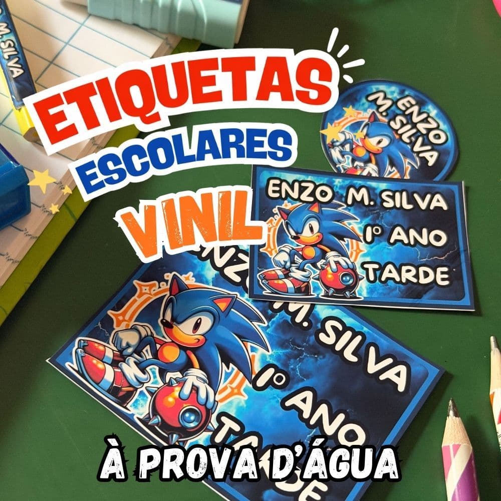 51 Etiquetas Adesivas Escolares em Vinil a Prova D'agua | Etiquetas Escolares | Volta as aulas